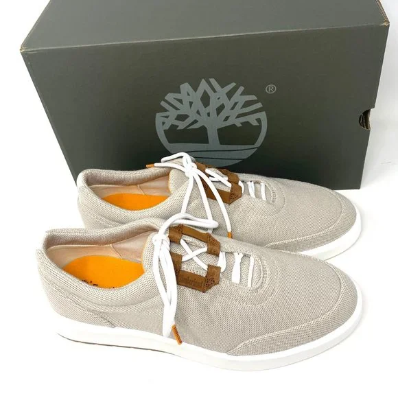 Timberland Truecloud EK Leather Fabric OX White Tan Knit Men's TB 0A28FN F48 - Picture 10 of 11